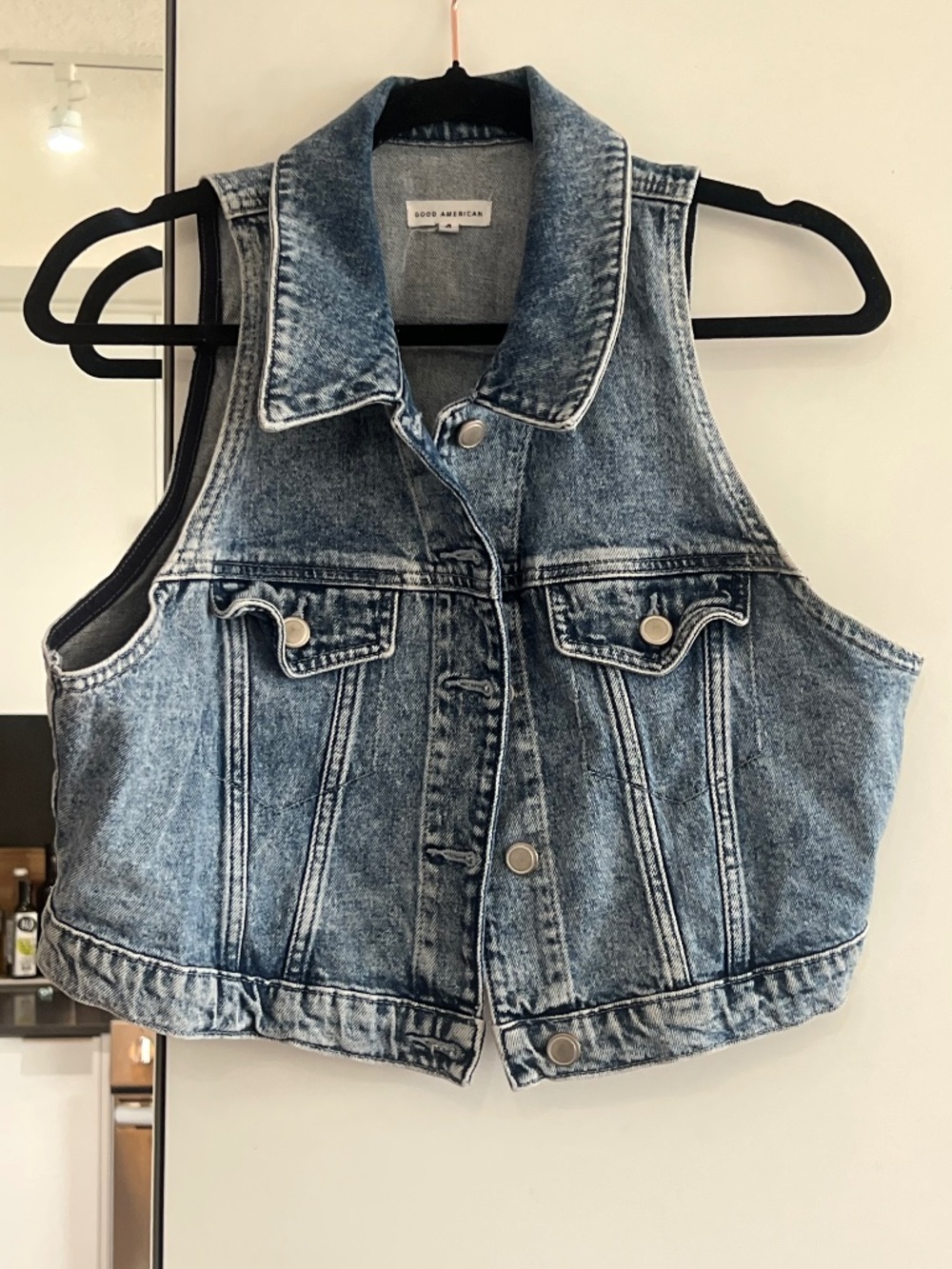 Good American crropped jean tank
